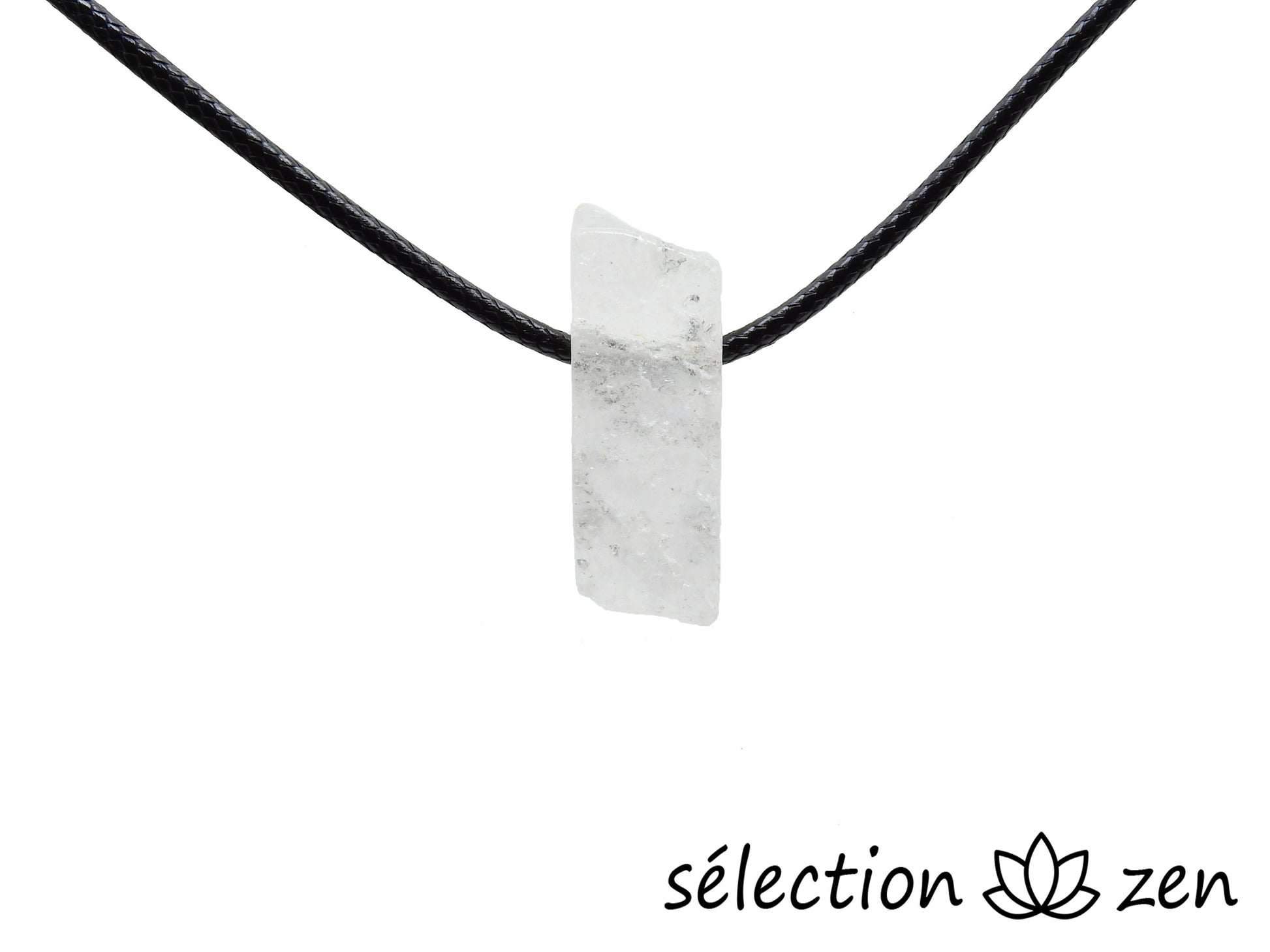 selection zen collier pierre sur cordon cristal de roche