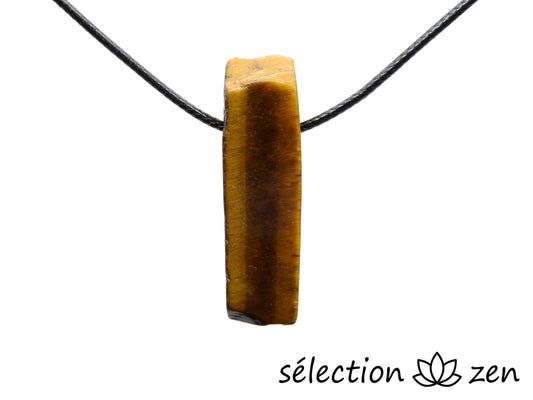 collier pierre sur cordon oeil de tigre jaune selection zen