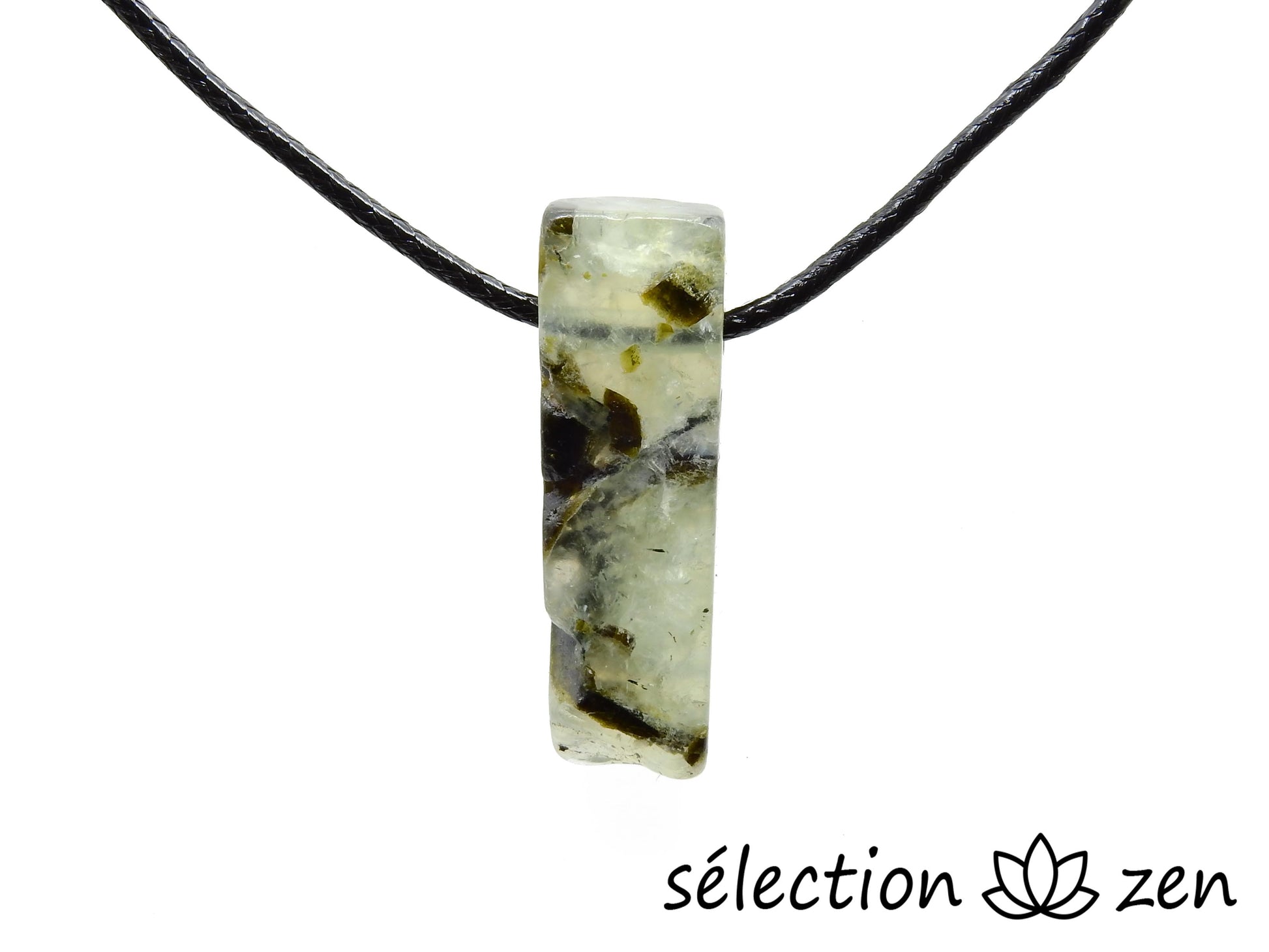 collier pierre sur cordon prehnite selection-zen