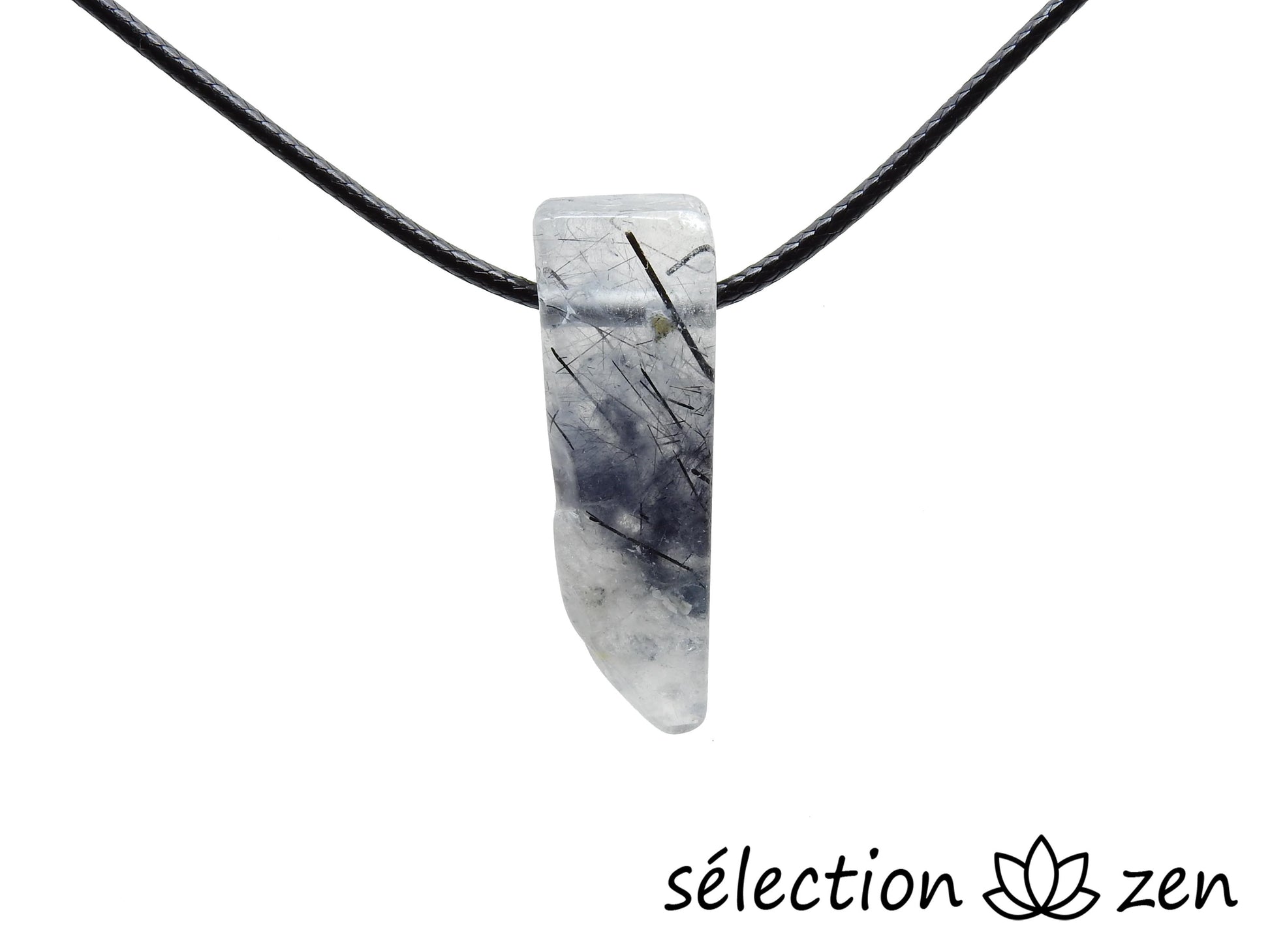 collier pierre sur cordon quartz tourmaline selection-zen