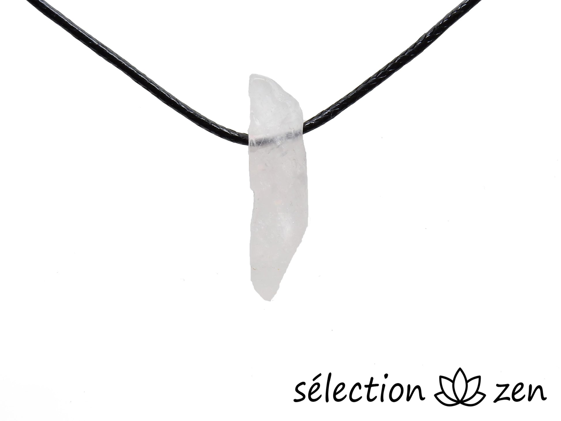 collier quartz rose pierre sur cordon selection-zen