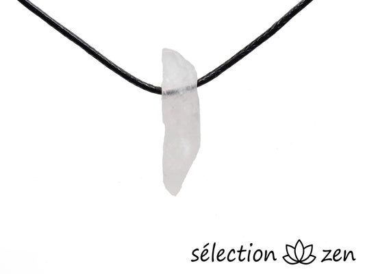 collier quartz rose pierre sur cordon selection-zen