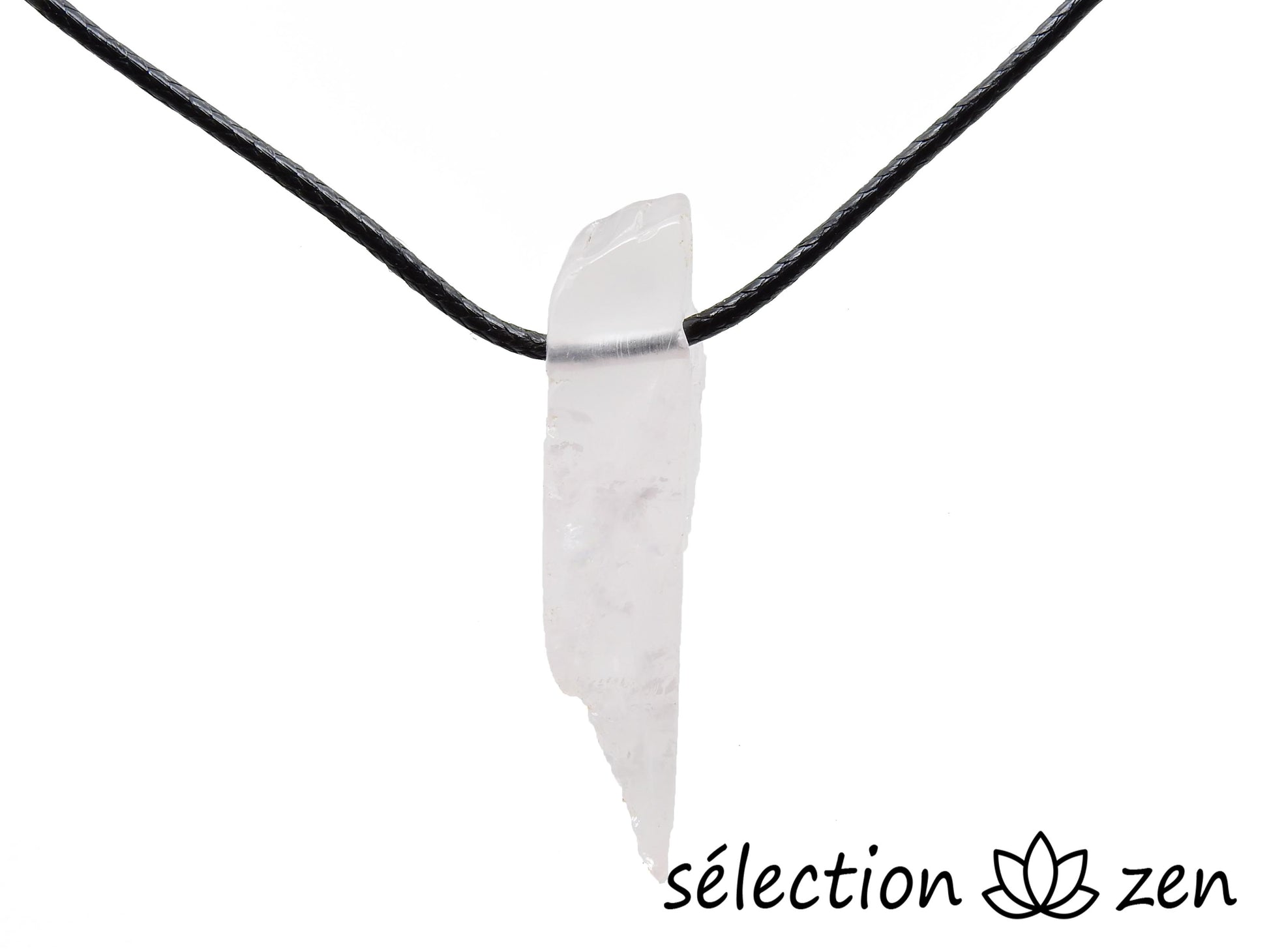collier pierre sur cordon quartz rose selection-zen
