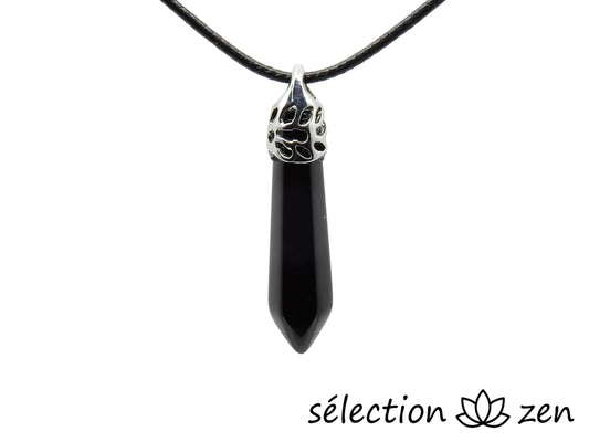 collier pointe longue onyx noir brillant selection-zen