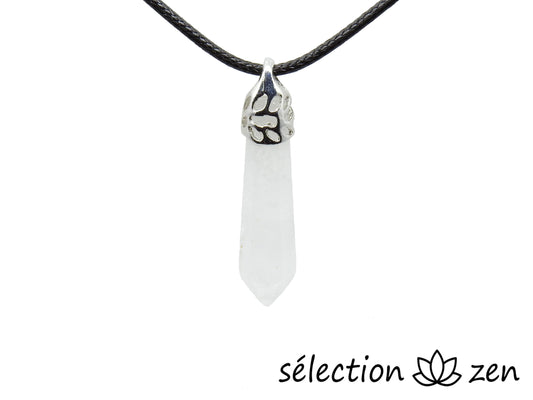 collier pointe longue quartz blanc selection-zen