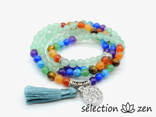 mala aventurine 6mm 7 chakras arbre de vie selection-zen