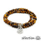 mala oeil de tigre jaune 6mm avec médaillon om selection zen