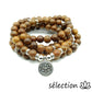 mala bois 8mm avec médaillon lotus selection-zen