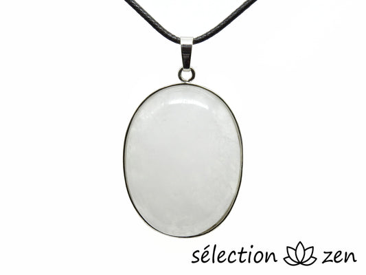 pendentif quartz blanc ovale 30x40mm selection-zen