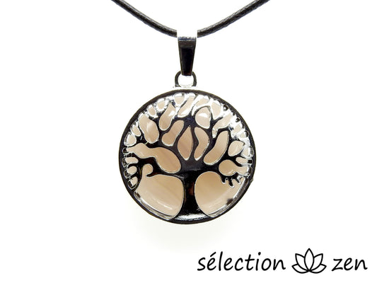 pendentif arbre de vie agate grise selection zen