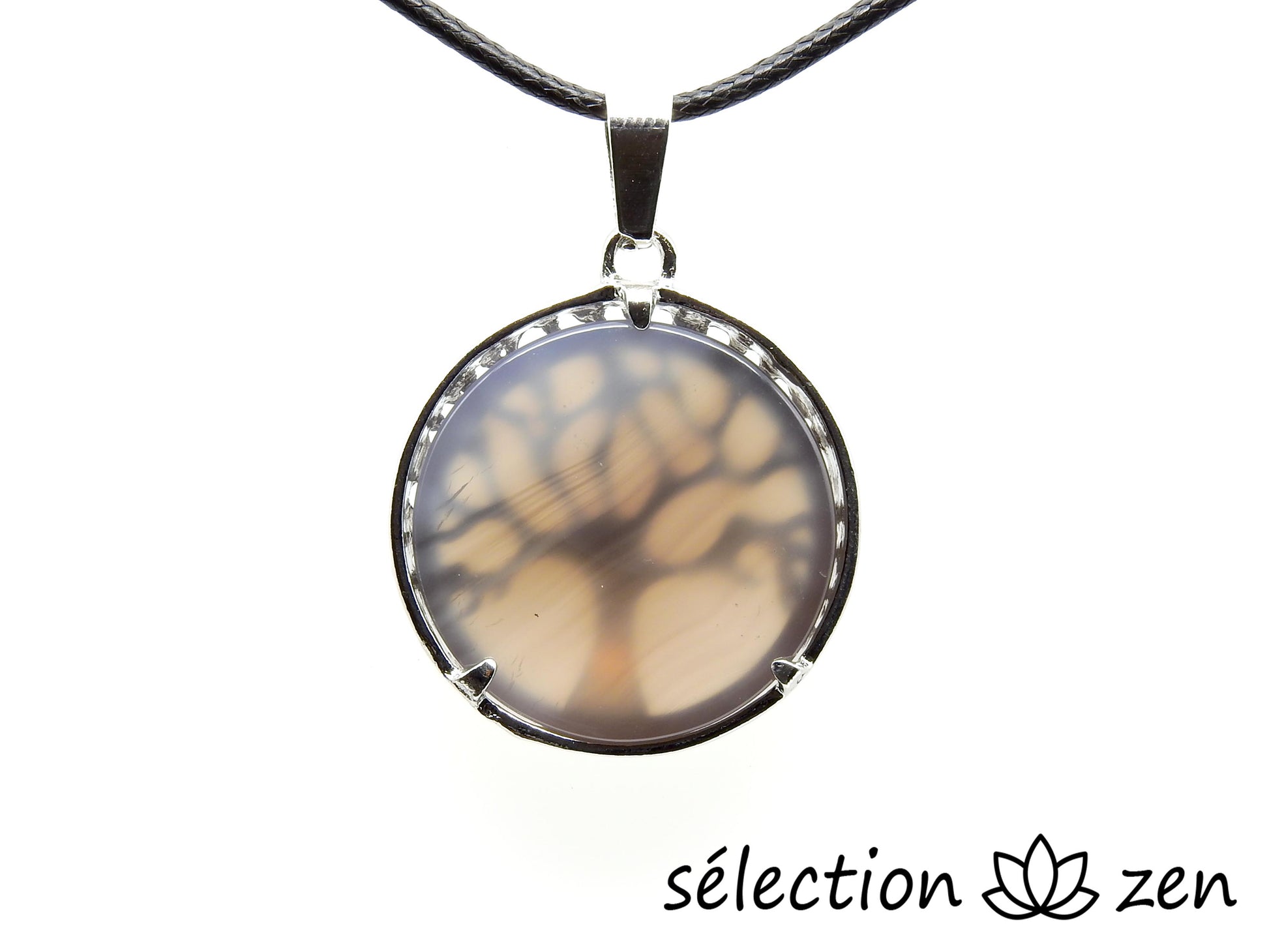 selection-zen pendentif agate grise arbre de vie