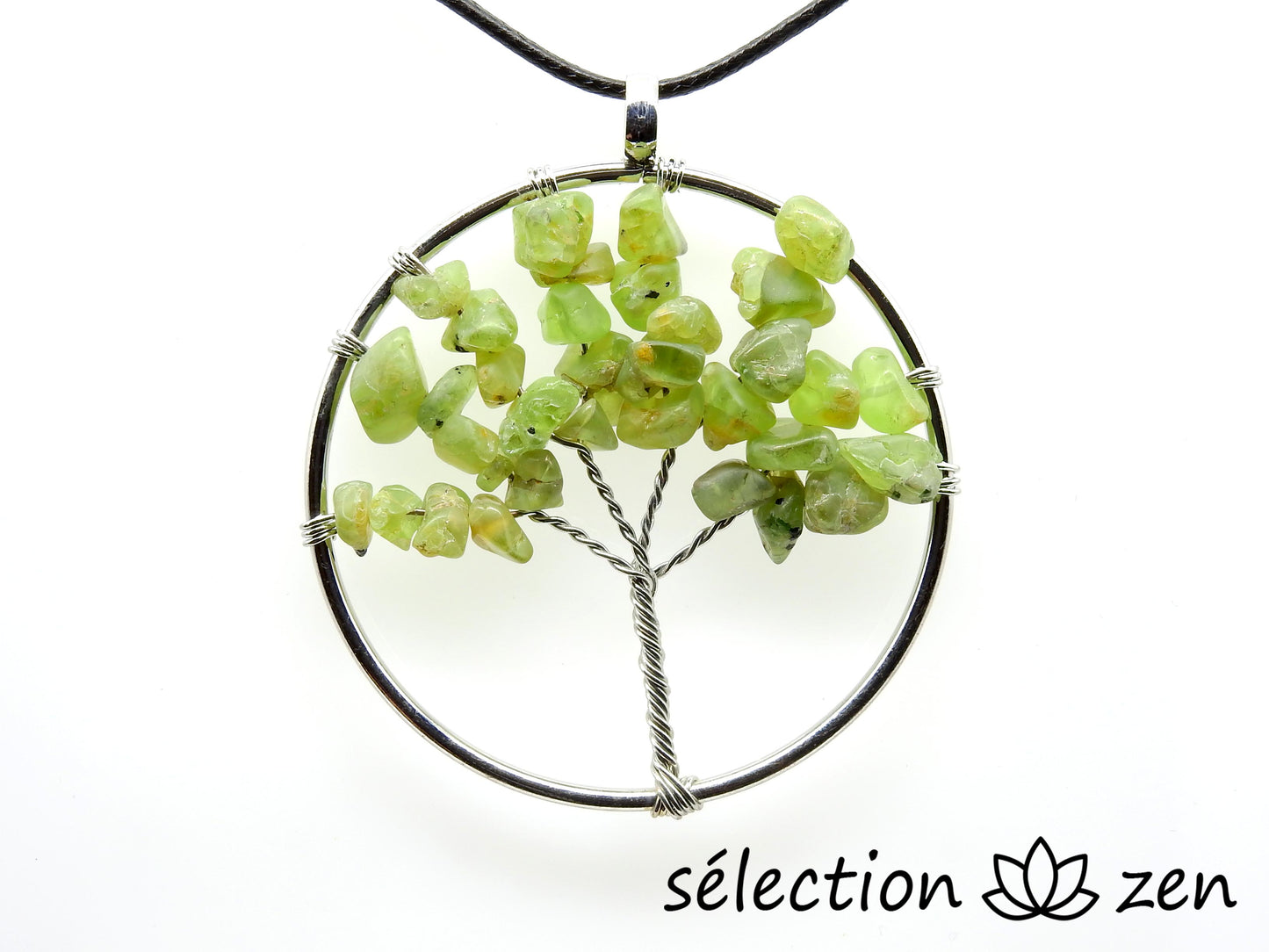 pendentif arbre de vie olivine 5cm grand modèle selection-zen