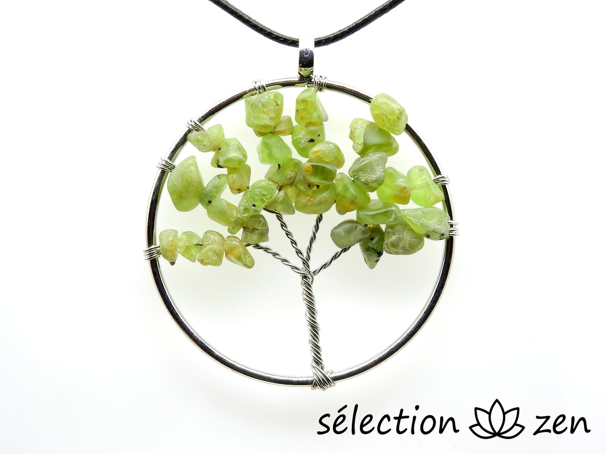 pendentif arbre de vie olivine 5cm grand modèle selection-zen