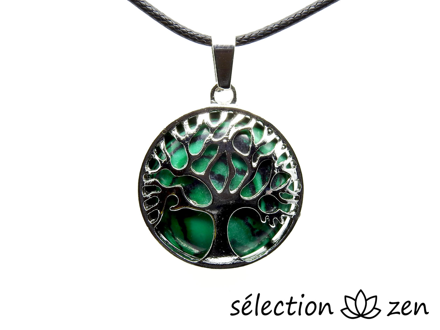 pendentif arbre de vie malachite selection zen