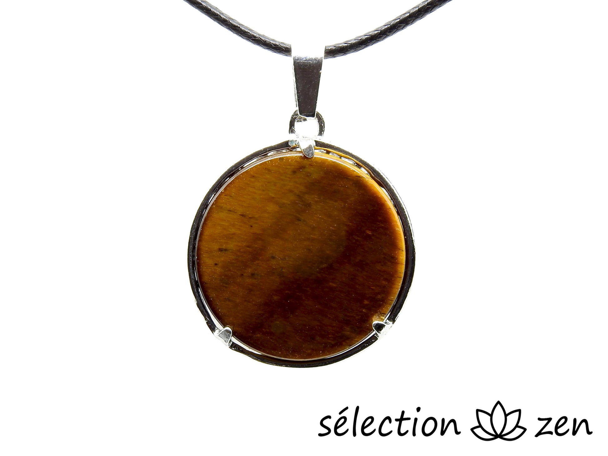 selection zen pendentif œil de tigre jaune arbre de vie