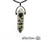 pendentif argenté jaspe dalmatien double pointe selection-zen