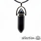 pendentif argenté onyx noir brillant double pointe selection-zen