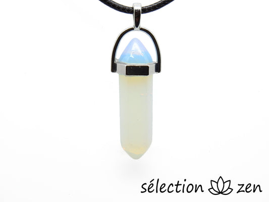 pendentif double pointe opalite argenté selection-zen