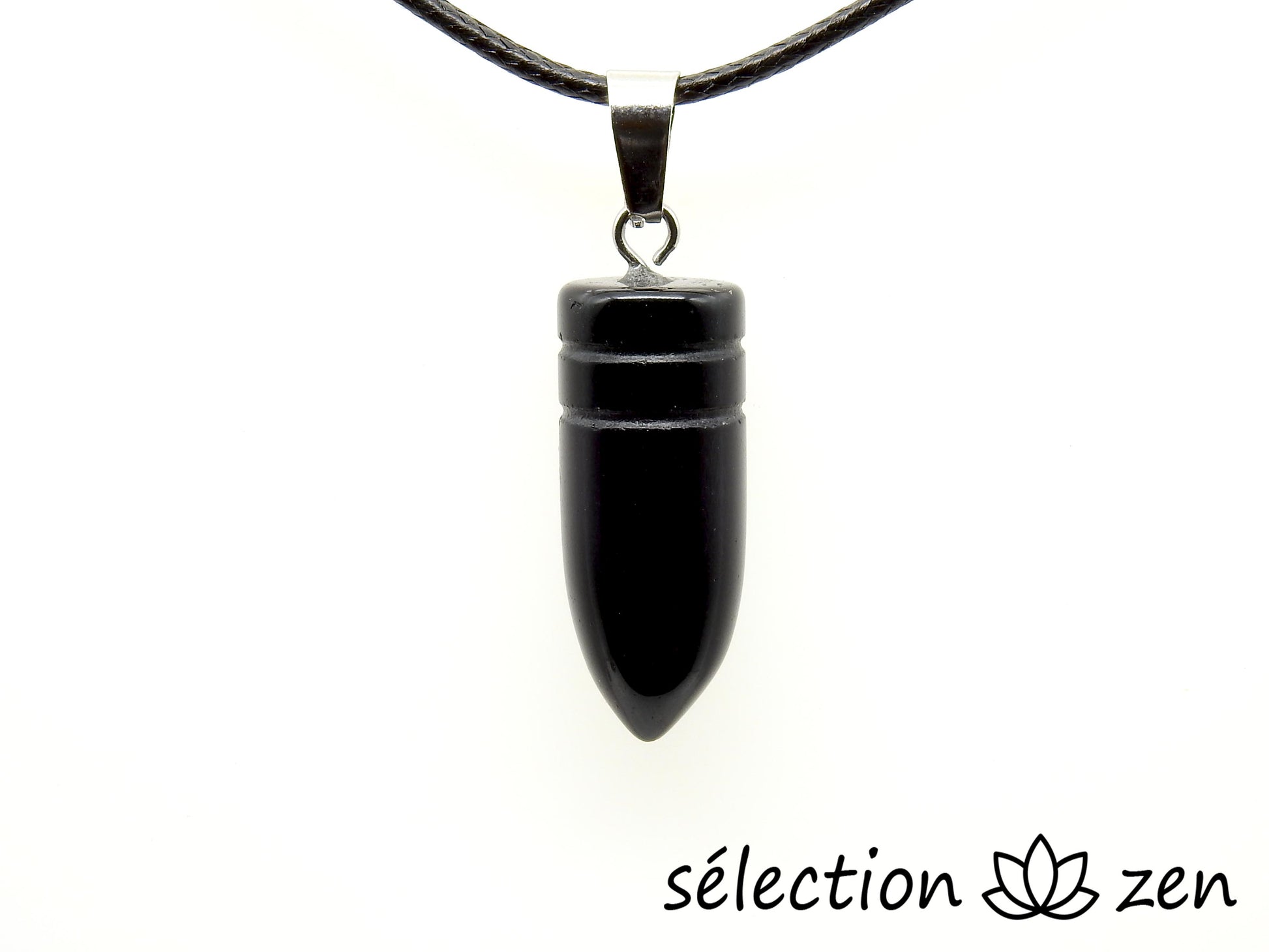 pendentif agate noire balle selection zen