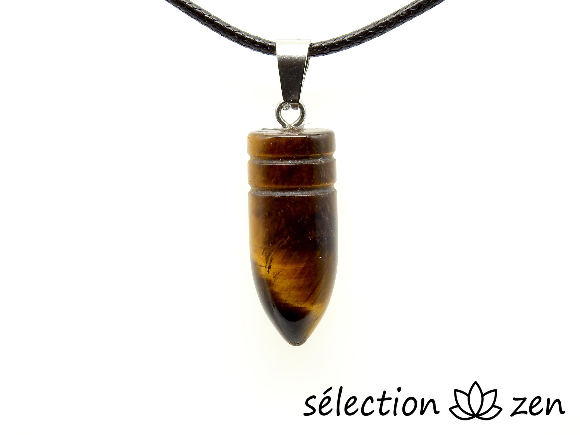 pendentif balle œil de tigre jaune selection-zen