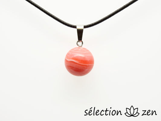 pendentif bille agate rose selection-zen