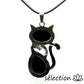 selection-zen pendentif chat agate noire