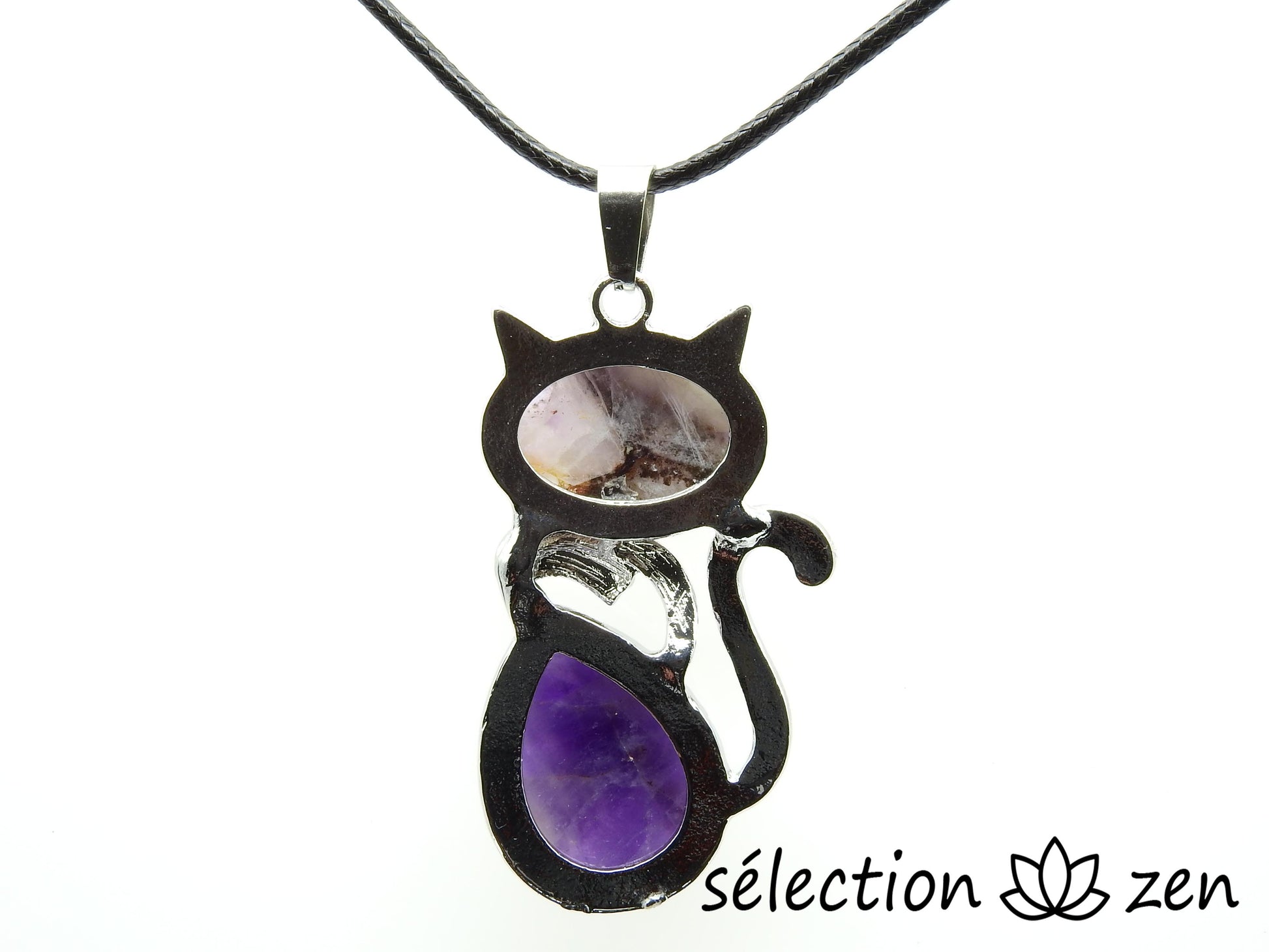 selection zen pendentif améthyste chat