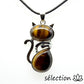 pendentif chat oeil de tigre jaune selection-zen