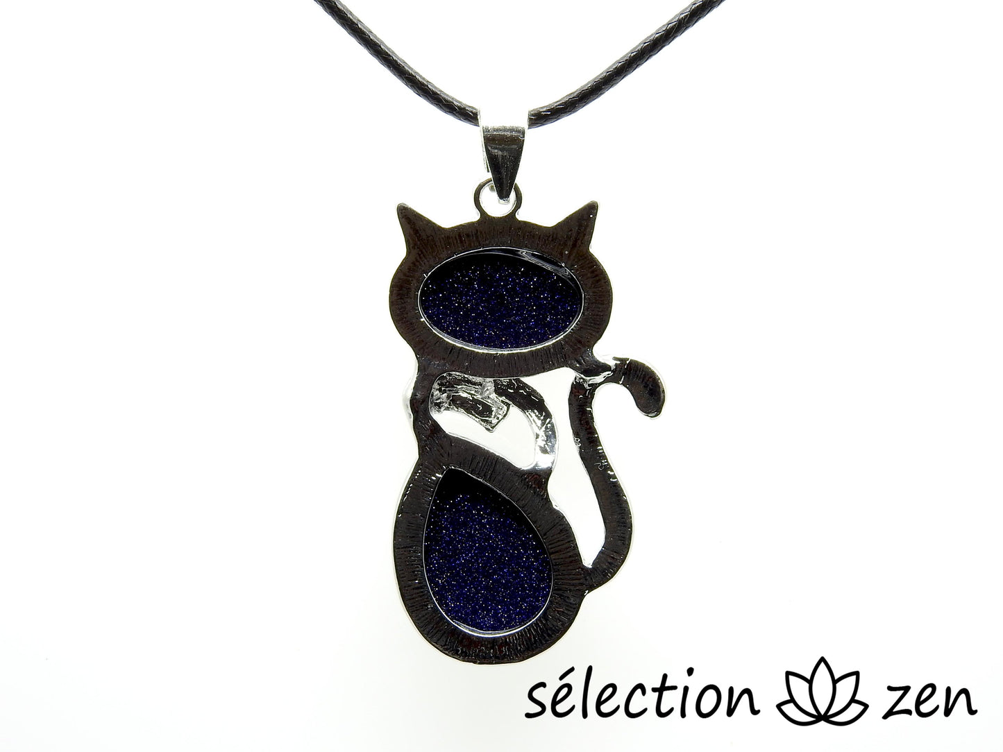 selection zen pendentif pierre de sable bleu chat