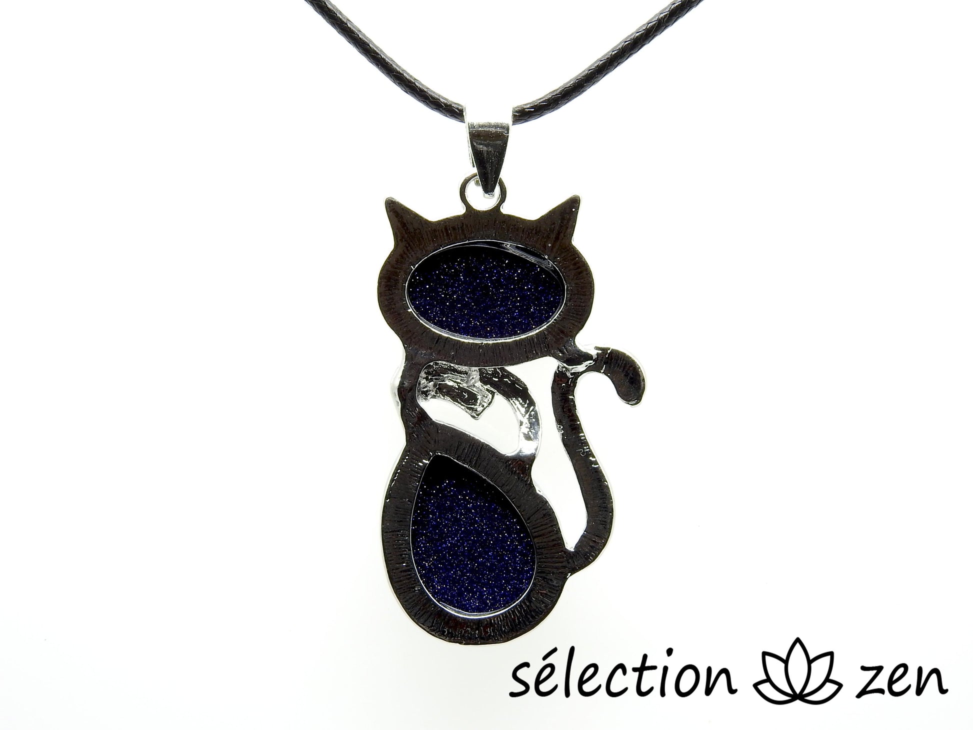 selection zen pendentif pierre de sable bleu chat