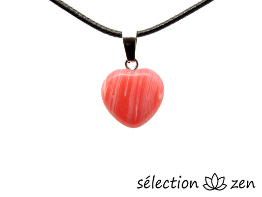 pendentif cœur 1.5cm agate rose selection-zen