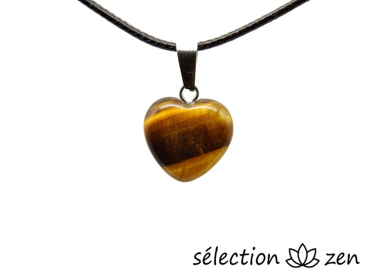 pendentif cœur 1.5cm œil de tigre jaune selection-zen