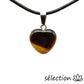 selection zen pendentif cœur 1.5cm œil de tigre jaune