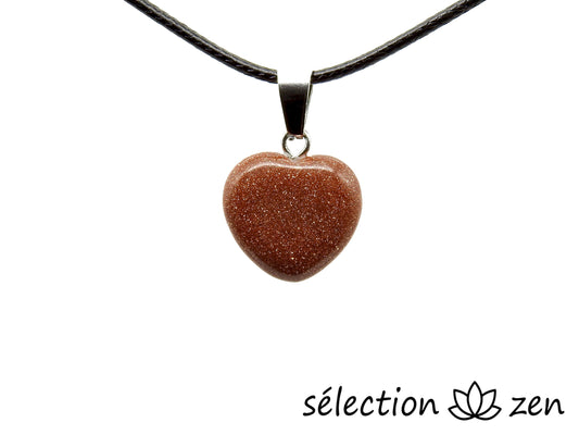 pendentif cœur 1.5cm pierre de sable marron selection-zen