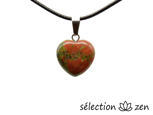 pendentif cœur 1.5cm unakite selection-zen