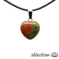 selection zen pendentif cœur 1.5cm unakite