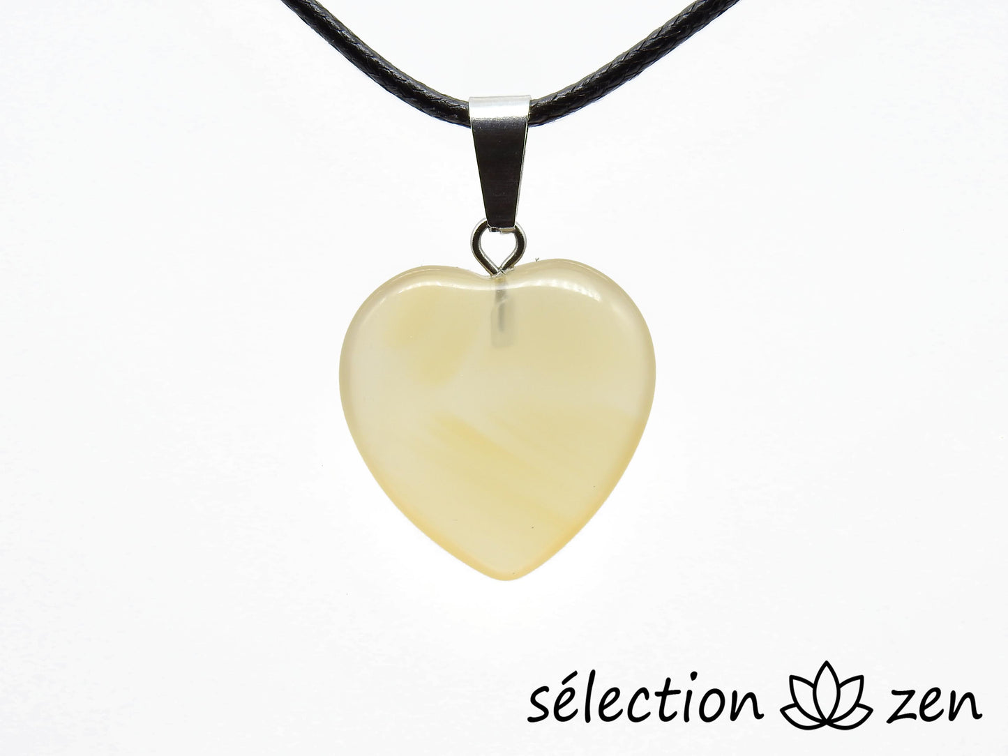 pendentif coeur 2cm agate grise selection-zen