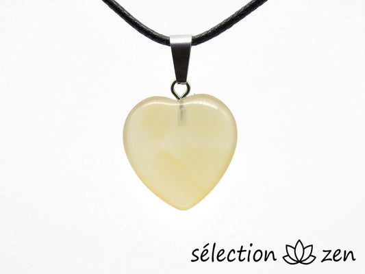 pendentif coeur 2cm agate grise selection-zen