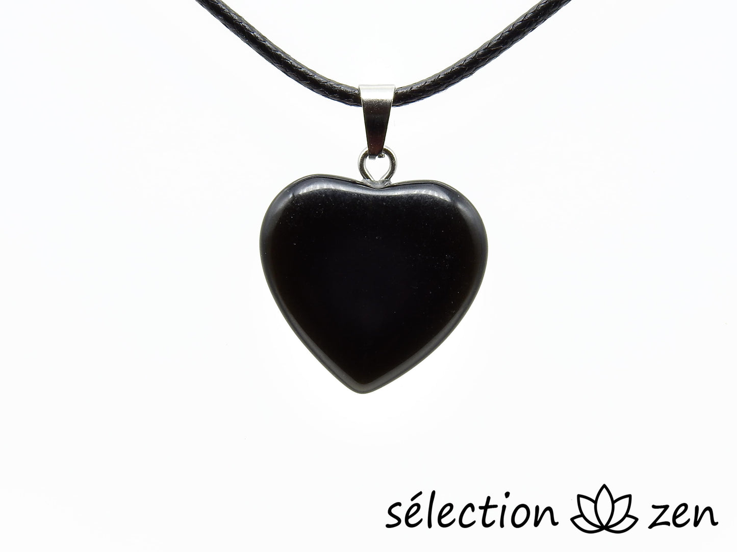 pendentif agate noire coeur 2cm selection-zen