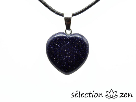 pendentif coeur 2cm pierre de sable bleu selection zen