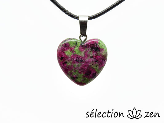 pendentif coeur 2cm rubis zoisite selection zen