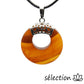 pendentif donut 2,8cm agate marron selection-zen