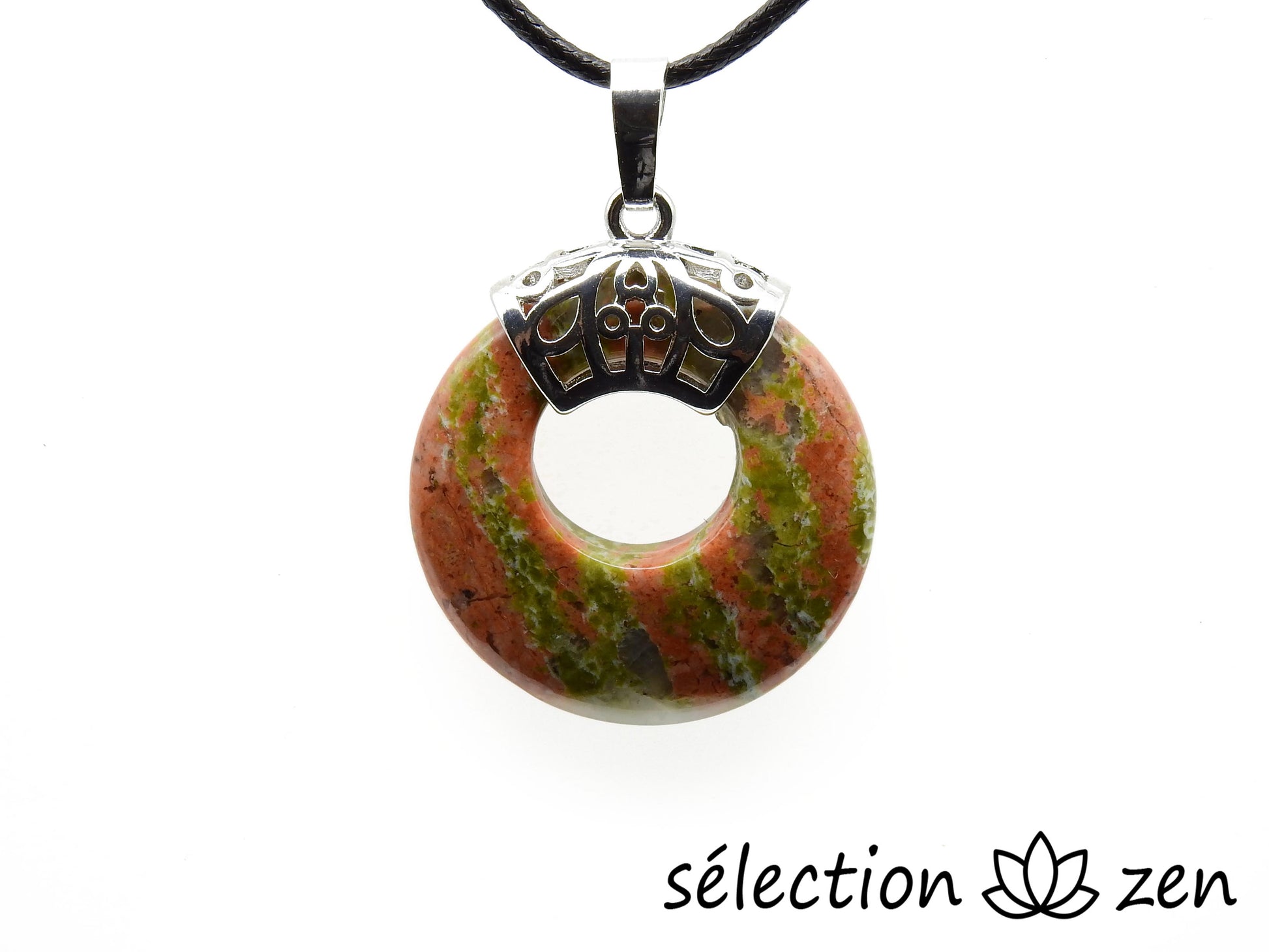 pendentif donut 2,8cm unakite selection-zen