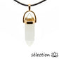 selection zen pendentif doré double pointe cristal de roche