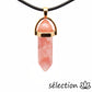 selection zen pendentif doré double pointe quartz cerise