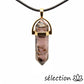 selection zen pendentif doré double pointe rhodonite