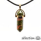 selection zen pendentif doré double pointe unakite