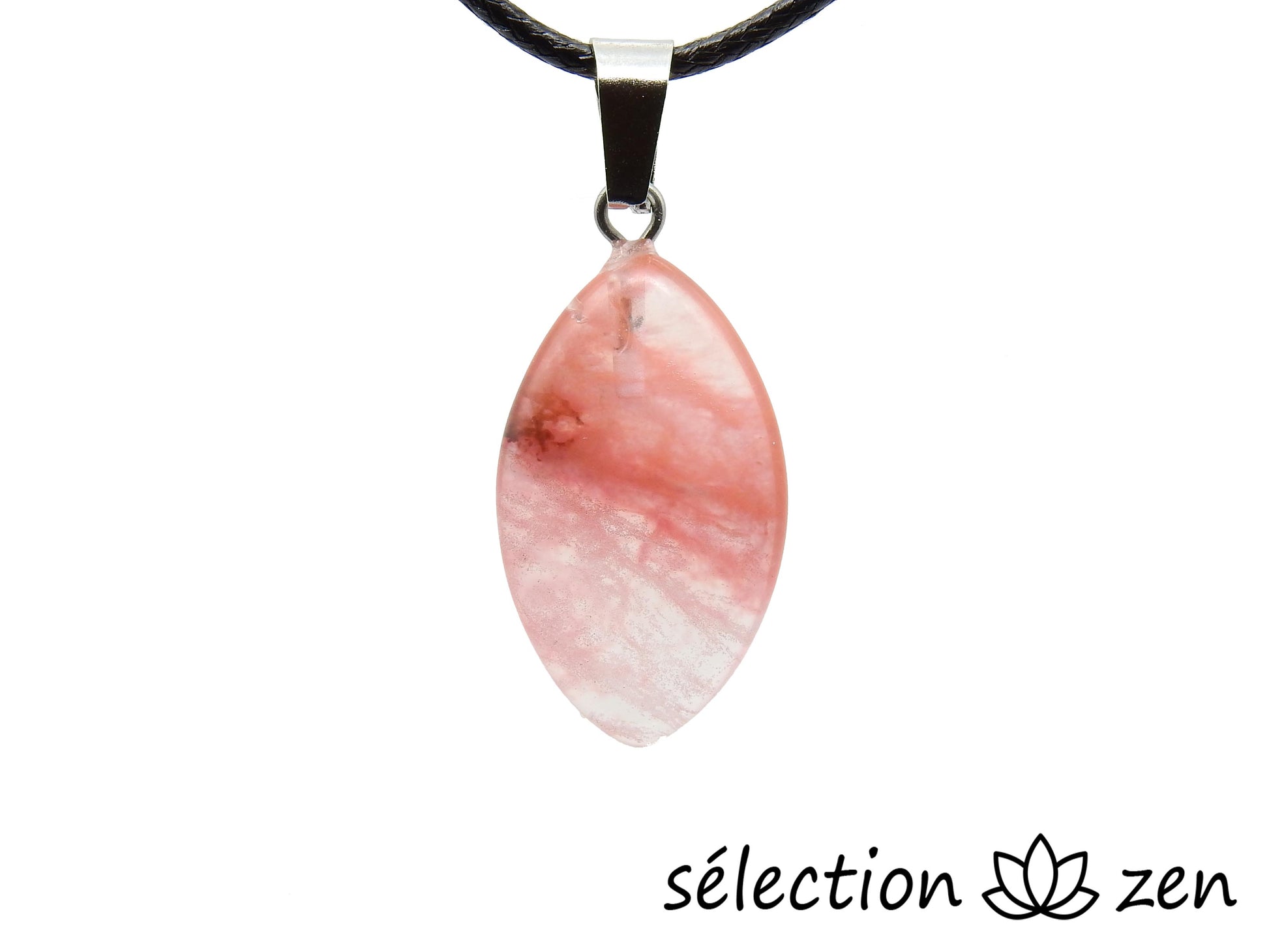 pendentif ellipse quartz cerise selection zen