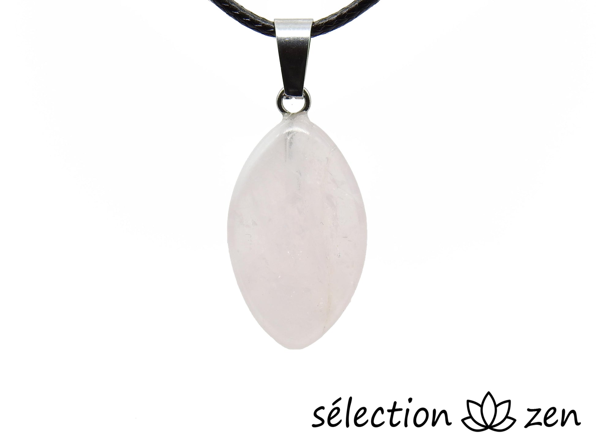 pendentif ellipse quartz rose selection zen