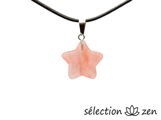 pendentif étoile quartz cerise selection-zen